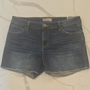 NWT Kut From The Cloth Gidget Fray Denim Shorts Blue Size 6